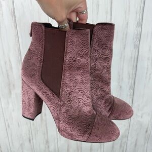 Sam Edelman dusty rose floral boots 8.5